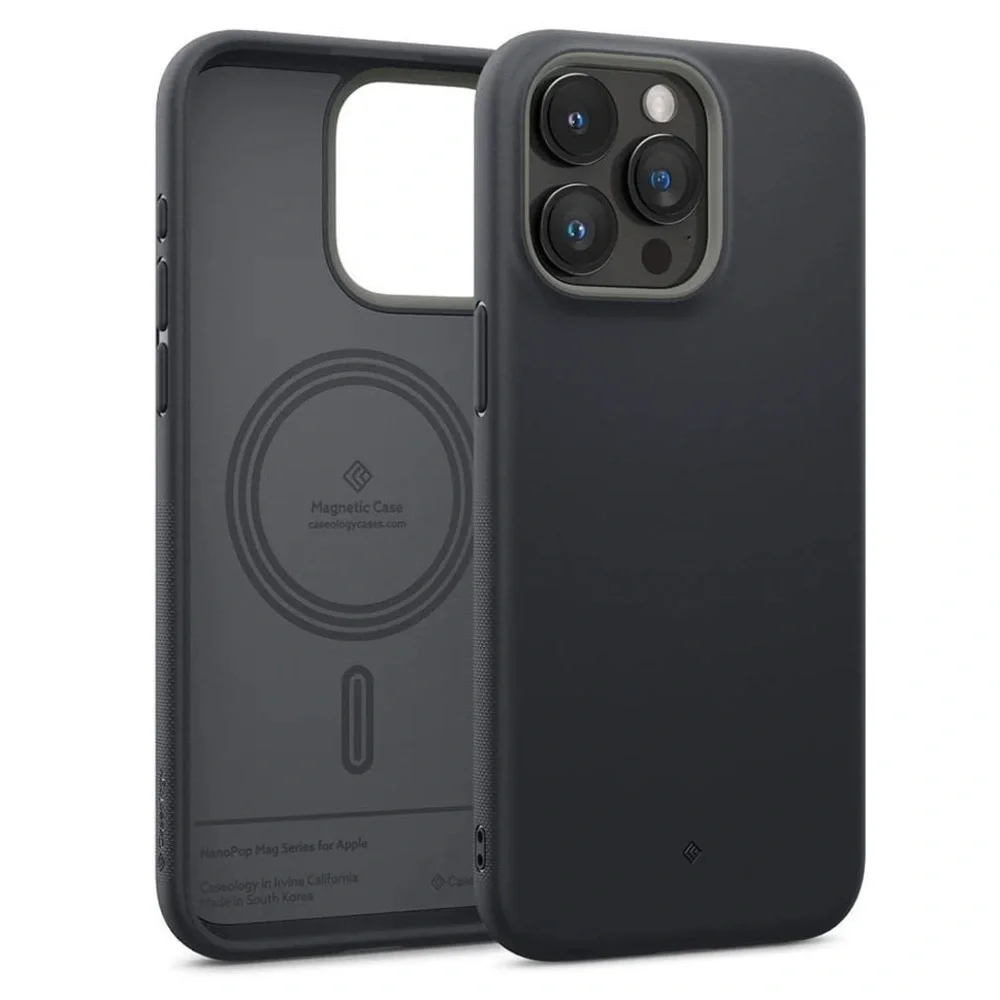 Caseology Black Silicone iPhone 15 Pro Max Phone Case